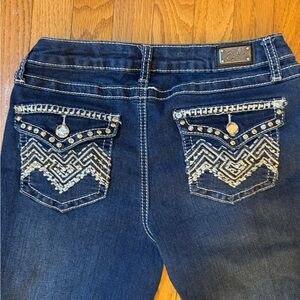 Earl Jeans Women’s Size 8 Petite Blue Bootcut Embroidered Flap Pockets